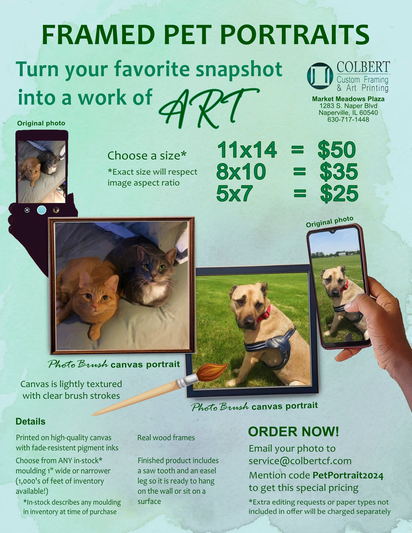 Custom Framed Pet Portrait