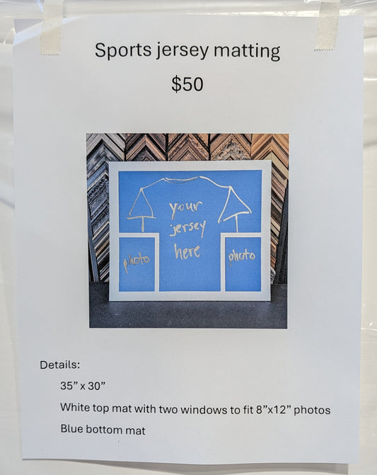 Jersey matting with photo windows