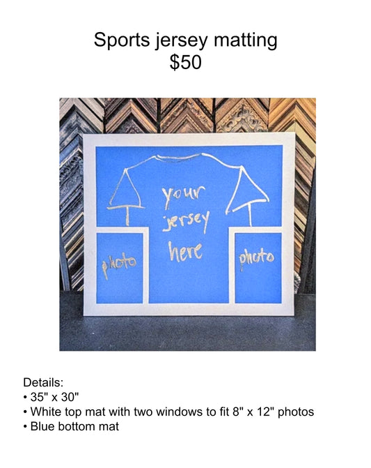 Jersey matting with photo windows