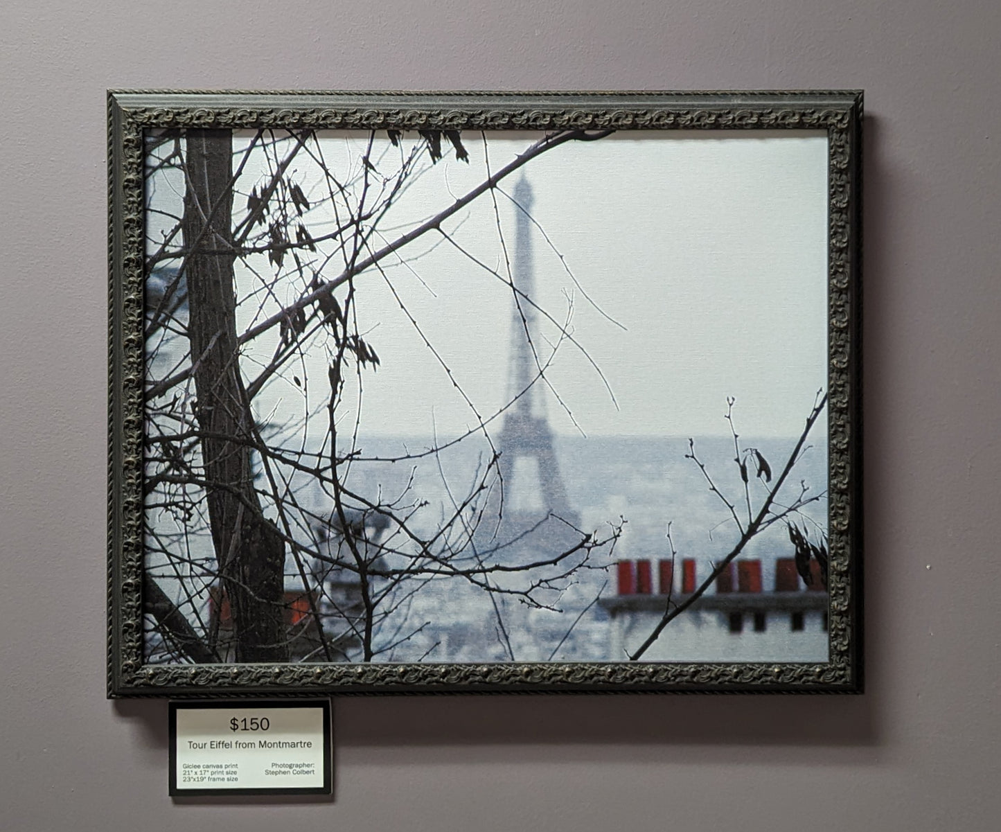 Tour Eiffel from Montmartre framed canvas