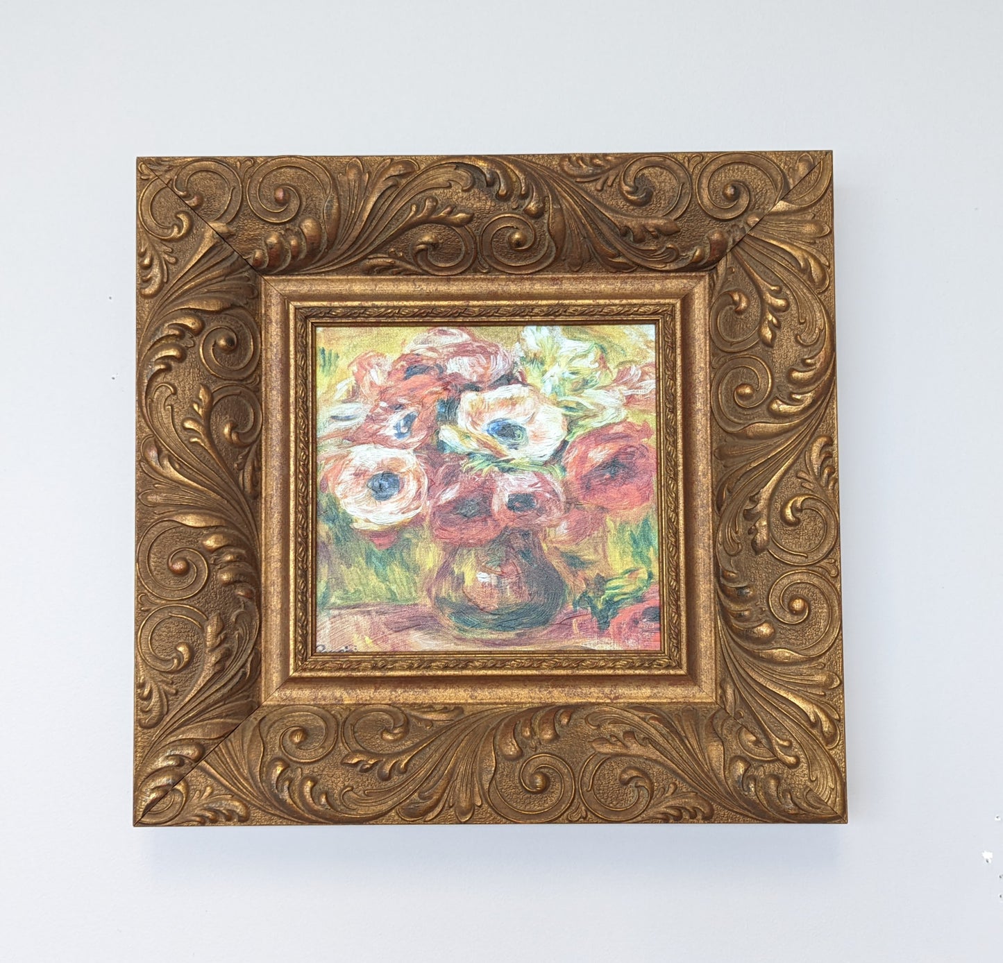 Classic floral framed giclee canvas print