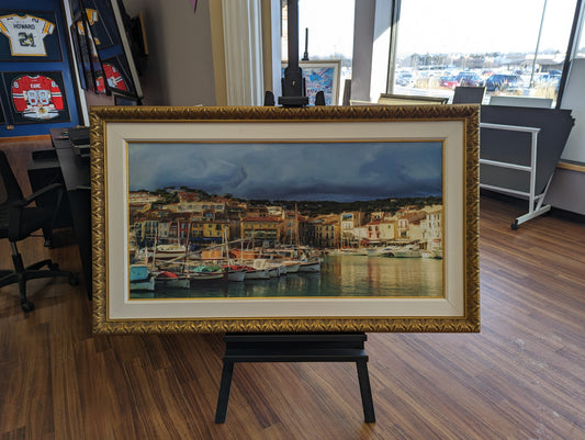 Cassis, France framed giclee canvas