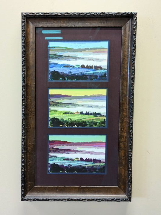 Southern France Triptych framed giclee prints